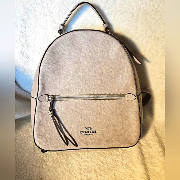 Coach Jordyn Leather Backpack in Chalk - Picture 1 of 12